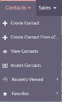 Create option in the module navigation drop-down