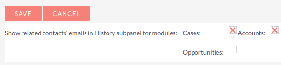 History subpanel settings