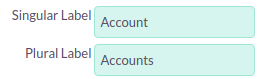 Enter new singular and plural labels